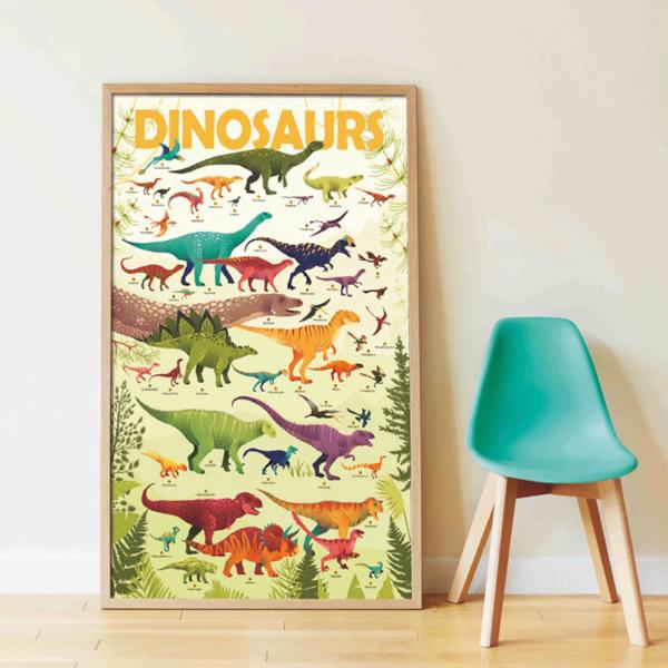 Poster pédagogique et stickers : Dinosaures - Poppik-DIS005