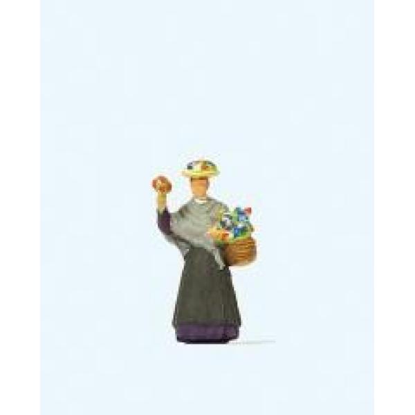 femme avec panier à fleurs Preiser 1:87 - T2M-PR28106