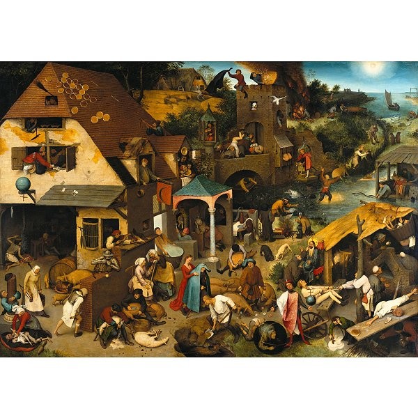 Puzzle d'art en bois 650 pièces Michèle Wilson - Brueghel : Proverbes flamands - PMW-A131-650