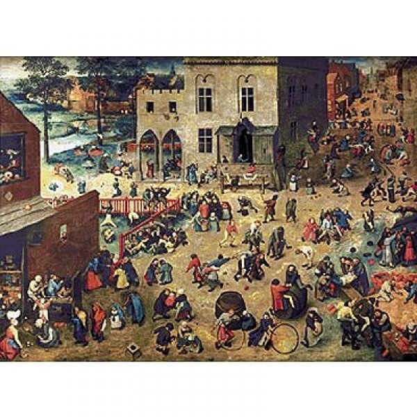 Puzzle d'art en bois 1200 pièces Michèle Wilson - Brueghel  :  Jeux d'enfant - PMW-A904-1200