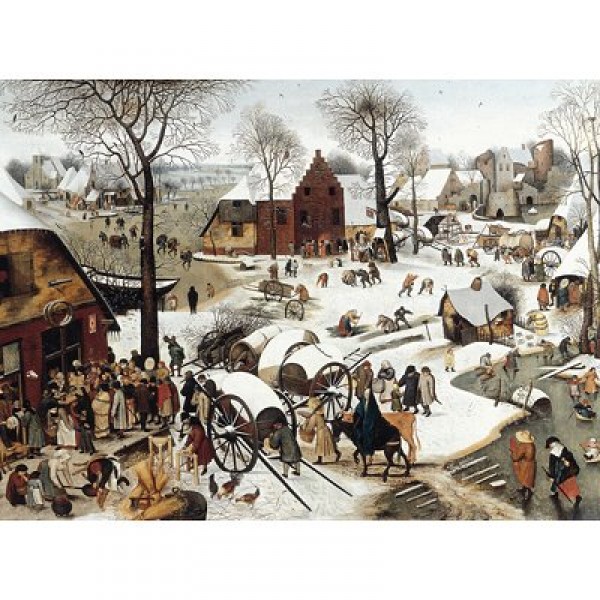 Puzzle d'art en bois 200 pièces Michèle Wilson-Grosses Pièces- Brueghel:Le  dénombrement de Bethléem - PMW-H58-200