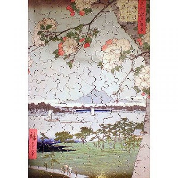 Puzzle d'art en bois 350 pièces Michèle Wilson  -  Hiroshige  :  Pommiers en fleurs - PMW-A974-350