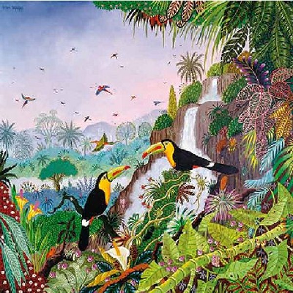 Puzzle d'art en bois 350 pièces Michèle Wilson - Thomas : Toucans à carène - PMW-A942-350