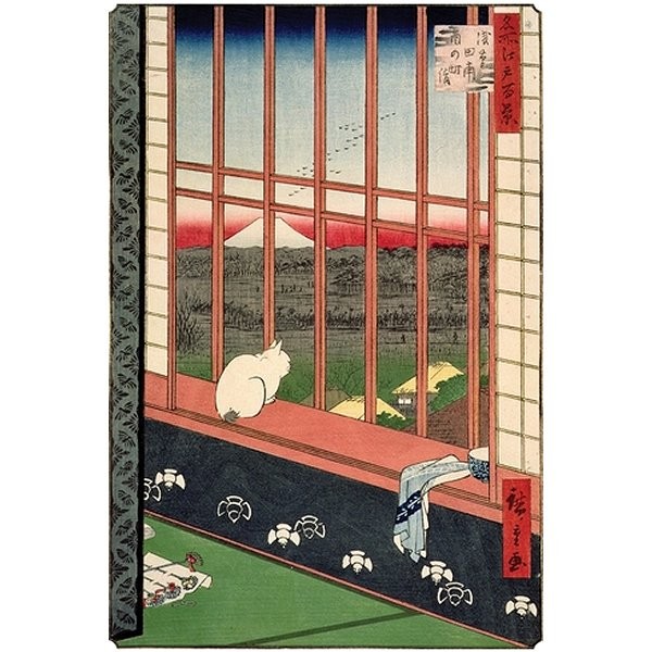 Puzzle d'art en bois 40 pièces Michèle Wilson - Hiroshige  : Chat devant les rizières - PMW-M286-40