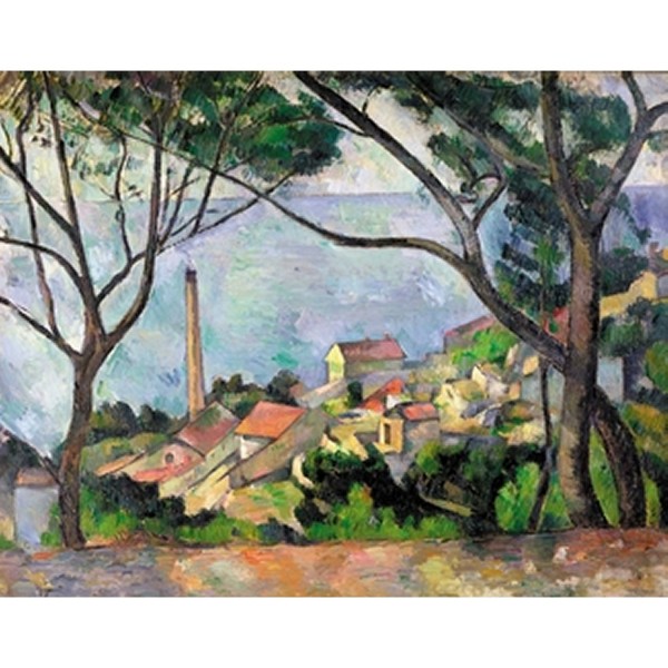 Puzzle d'art en bois 80 pièces Michèle Wilson -  Cézanne : Vue de l'Estaque - PMW-A531-80