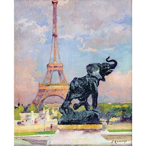 Puzzle d'art en bois 80 pièces Michèle Wilson - Renoux : La Tour Eiffel et l'éléphant - PMW-A277-80