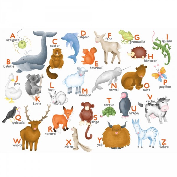 Puzzle en bois : Art maxi 12 pièces : Hannah Weeks : L'alphabet des animaux - PMW-W306-12