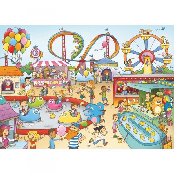 Puzzle en bois Art Maxi 100 pièces : Cacouault : Parc d'attraction - PMW-W147-100