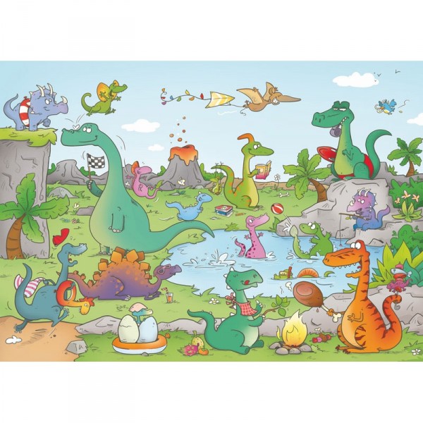 Puzzle en bois Art Maxi 24 pièces : Cacouault : Les dinosaures - PMW-W144-24