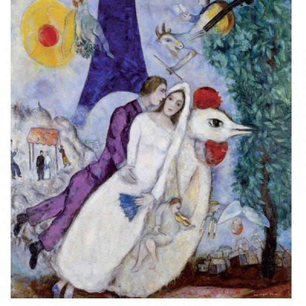 Puzzle en bois - Art maxi 24 pièces - Chagall : Les mariées de la Tour Eiffel - PMW-W109-24