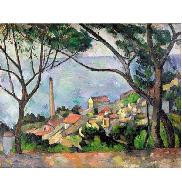 Puzzle en bois Art maxi 50 pièces : Cezanne : Vue sur l'Estaque - PMW-W531-50