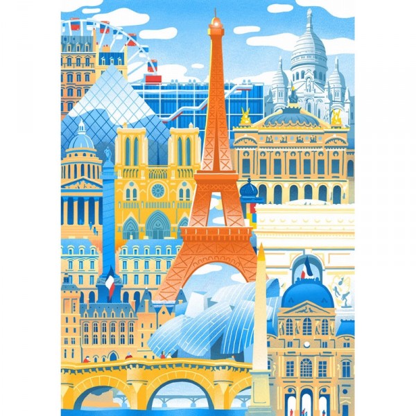 Puzzle en bois Art Maxi 50 pièces : Vincent Mahe : Paris en folie - PMW-W059-50