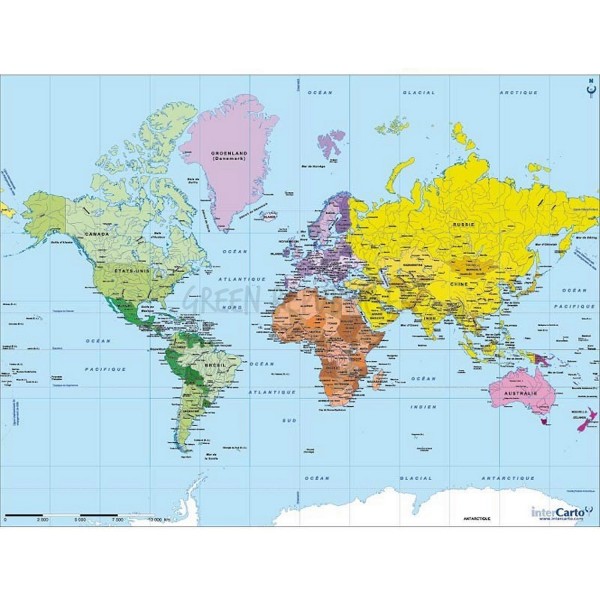 Puzzle en bois - Art Maxi 50 pièces - Géographie : Carte du monde - PMW-W75-50