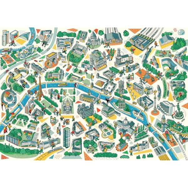 Puzzle en bois 100 pièces : Paris Labyrinthes, Thibaut Rassat - PMW-K685-100