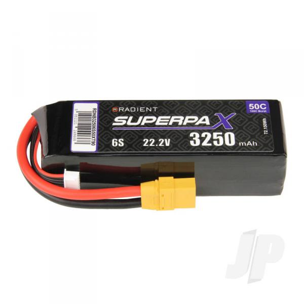Batterie LiPo 6S 3250mAh 22.2V 50C XT90 Radient - RDNB32506S50XT90
