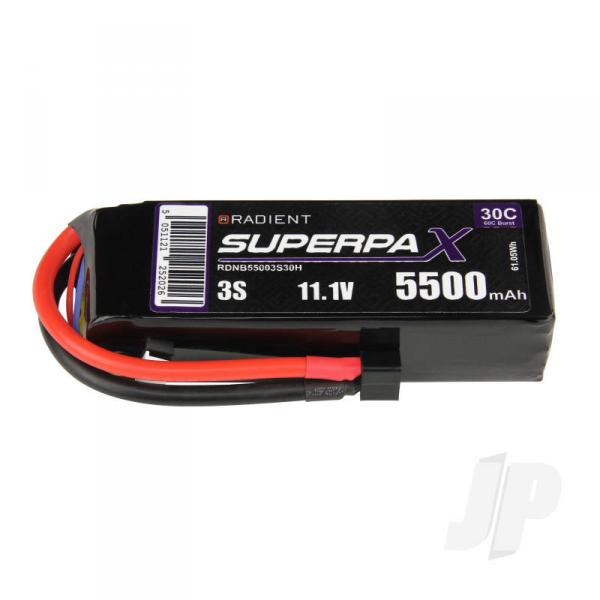 Batterie LiPo 3S 5500mAh 11.1V 30C Deans (HCT) Radient - RDNB55003S30H