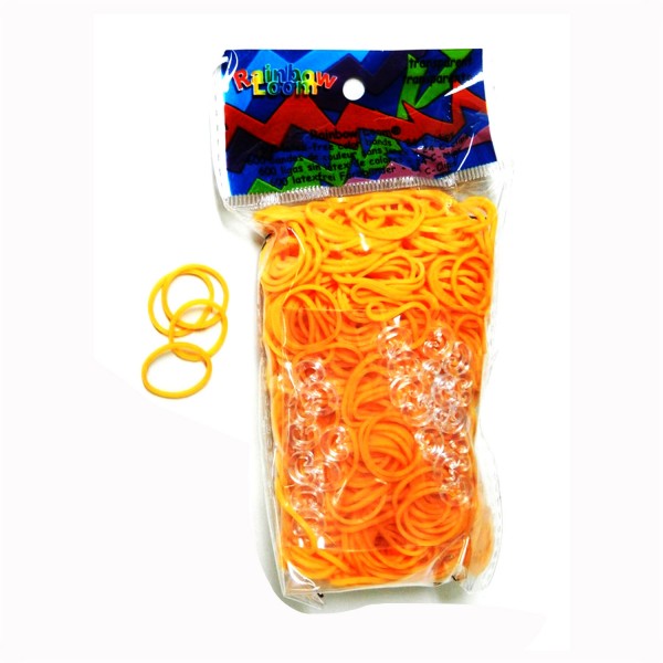 Rainbow Loom Recharge élastiques : Orange Fluo - Rainbow-689553