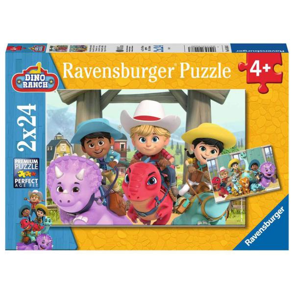 Puzzles 2 x 24 pièces : Les amis du Dino Ranch - Ravensburger-05588