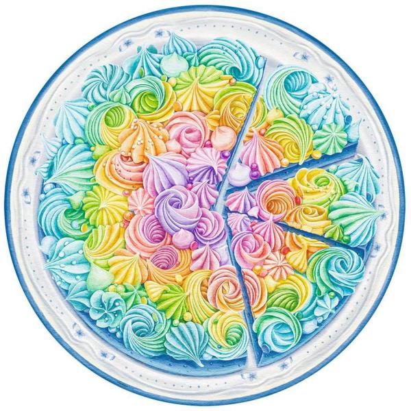 Puzzle rond 500 pièces : Rainbow cake (Circle of Colors) - Ravensburger-17349