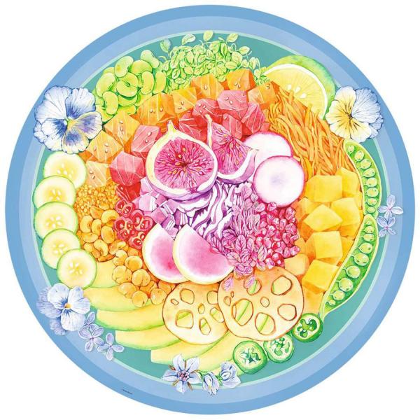 Puzzle rond 500 pièces : Poke bowl (Circle of Colors) - Ravensburger-17351