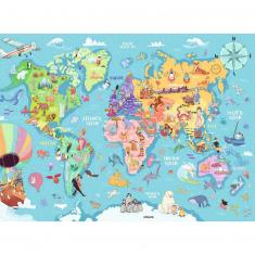 Puzzle 100 pièces XXL :  La carte du monde