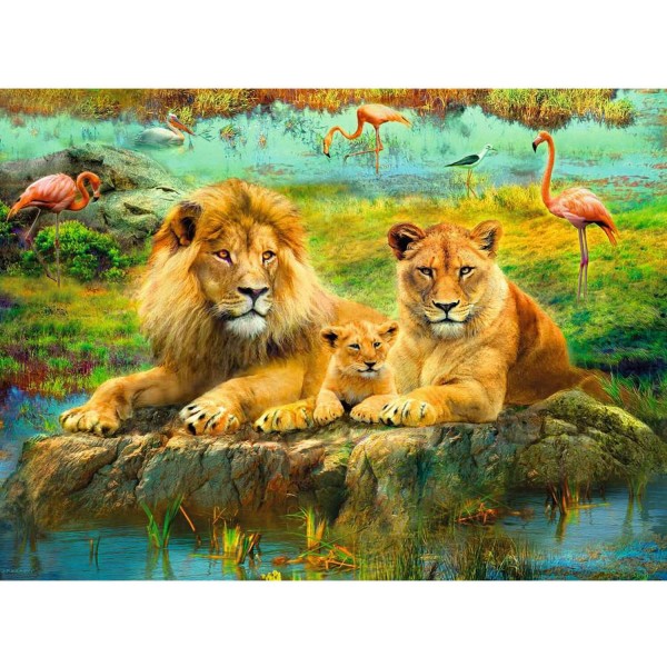 500 pieces puzzle: Lions in the savannah - Ravensburger-16584