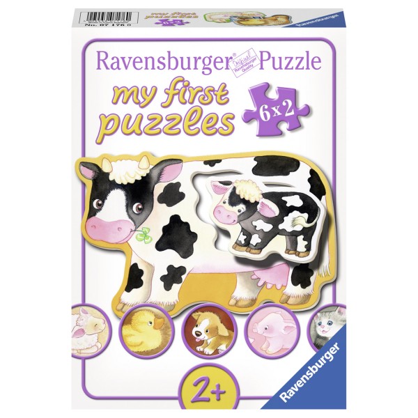 Puzzle 6 x 2 pièces : Mes premiers puzzles : Les animaux et leurs bébés - Ravensburger-07176