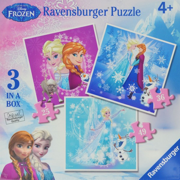 3 Puzzles de 25 à 49 pièces : La Reine des neiges Frozen : Winter Magic - Ravensburger-07003