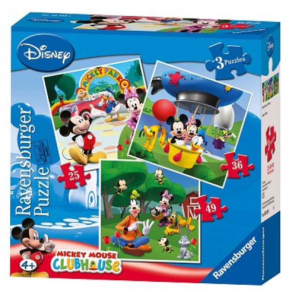 3 puzzles - Mickey et ses amis : Mickey Mouse Clubhouse - Ravensburger-07088