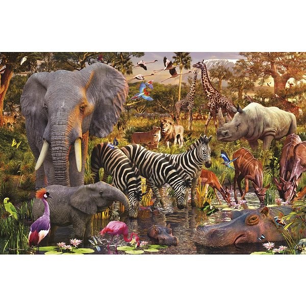 3000 pieces puzzle - Animals of the African continent - Ravensburger-17037