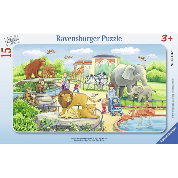 Frame puzzle 15 pieces: Zoo excursion - Ravensburger-06116