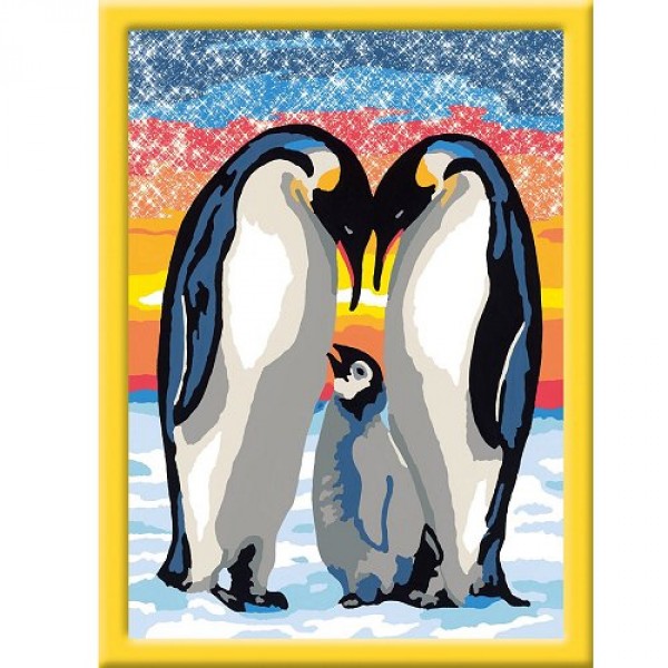 Peinture au numéro Classic : Famille de Pingouins - Ravensburger-28184