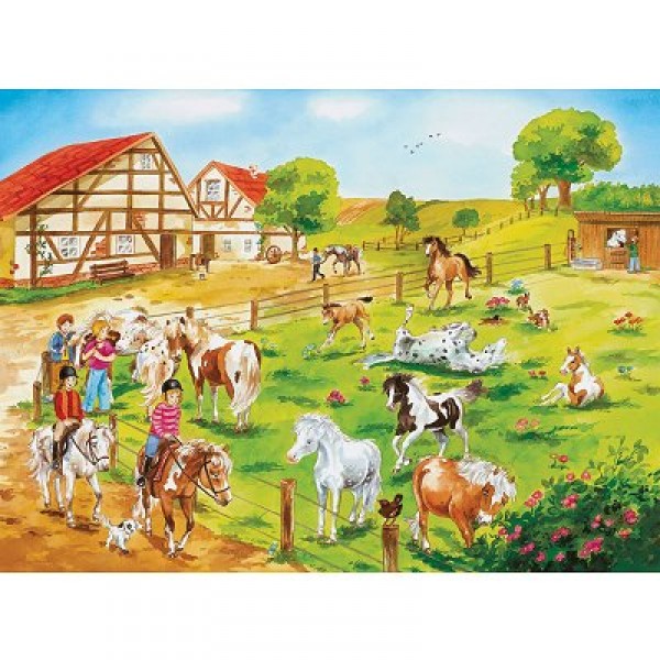 Puzzle 100 pièces - La ferme des poneys - Ravensburger-10820