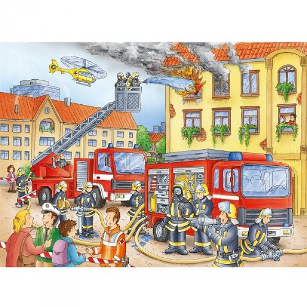 Puzzle 100 XXL-Teile - Feuern Sie die Feuerwehrleute ab! - Ravensburger-10822