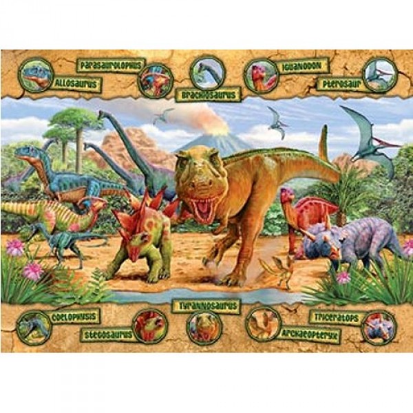 Puzzle 100 pièces XXL - L'ère des dinosaures - Ravensburger-10609