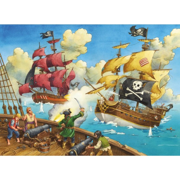 Puzzle 100 pièces XXL : Les pirates attaquent - Ravensburger-10666