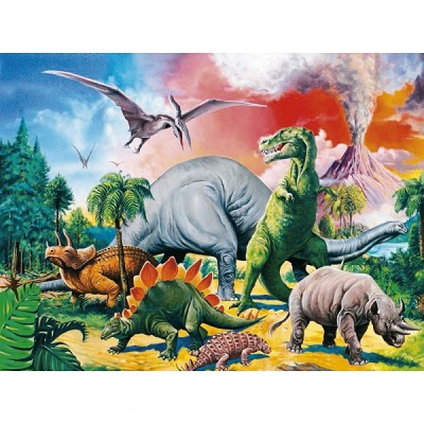 Puzzle 100 pièces XXL - Au milieu des dinosaures - Ravensburger-109579