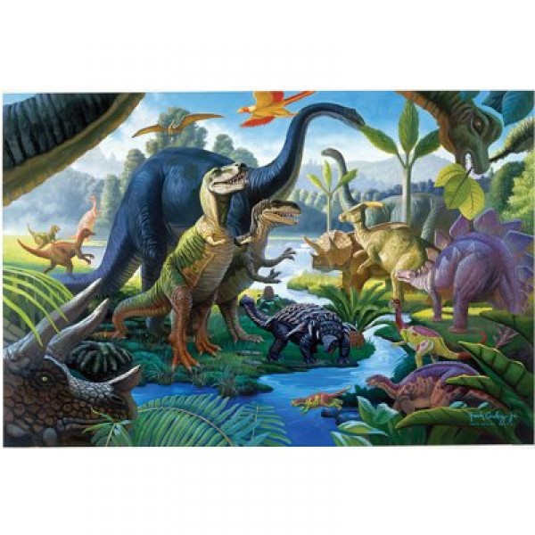 Puzzle 100 pièces XXL - Au pays des géants : Les dinosaures - Ravensburger-10740