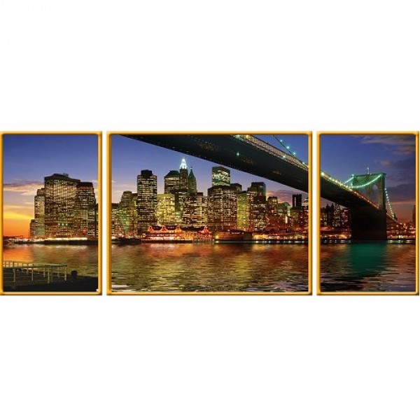 Puzzle 1000 pièces - Triptyque : Le pont de Brooklyn, New-York - Ravensburger-19906