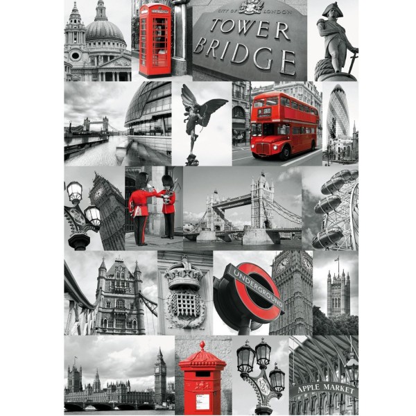 Puzzle 1000 pièces : Collage Londres - Ravensburger-19144