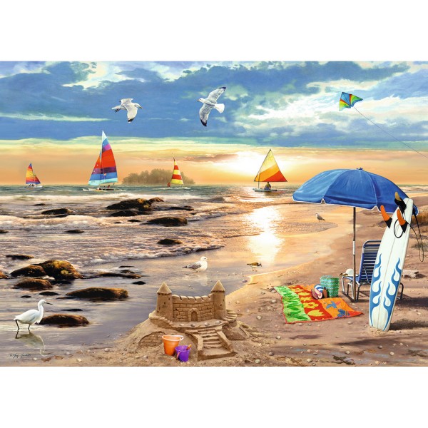 Puzzle 1000 pièces : L'été à la plage - Ravensburger-19527