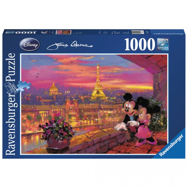 Puzzle 1000 pièces : Mickey et Minnie à Paris - Ravensburger-19327