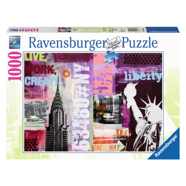 Puzzle 1000 pièces : New-York City Collage - Ravensburger-19613