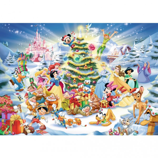Puzzle 1000 pièces : Noël avec Disney - Ravensburger-19287