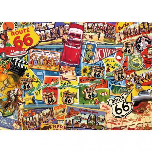 Puzzle 1000 pièces : Route 66 - Ravensburger-19409