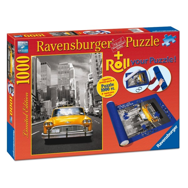 Puzzle 1000 pièces : Taxi New-York + Tapis de puzzle - Ravensburger-19907