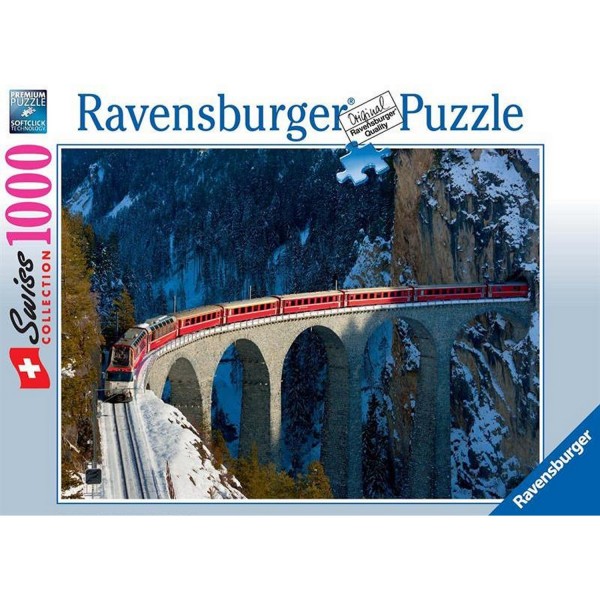 Puzzle 1000 pièces : Viaduc de Landwasser - Ravensburger-19352
