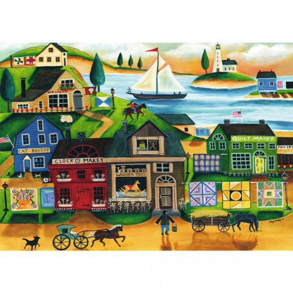 Puzzle 1000 pièces : Village en bord de mer - Ravensburger-19407