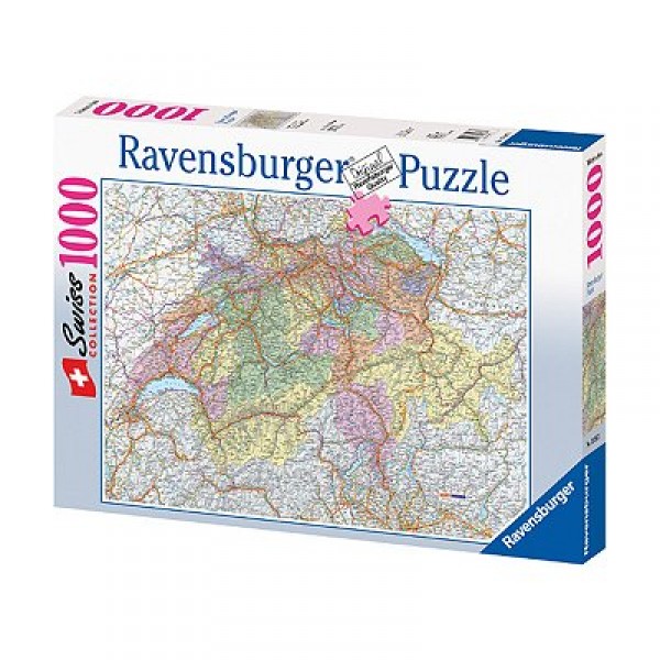 Puzzle 1000 pièces - Carte de la Suisse - Ravensburger-15367