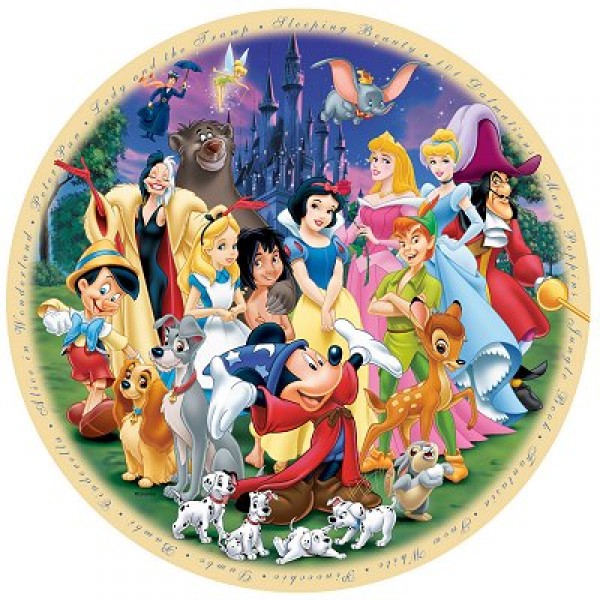 Puzzle 1000 pièces rond - Le monde merveilleux de Disney - Ravensburger-15784